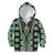 Green Aotearoa Tukutuku and Poutama Motif Kid Hoodie