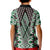 Green Aotearoa Tukutuku and Poutama Motif Kid Polo Shirt