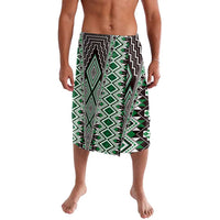 Green Aotearoa Tukutuku and Poutama Motif Lavalava LT03 Green - Polynesian Pride