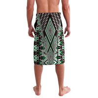 Green Aotearoa Tukutuku and Poutama Motif Lavalava LT03 - Polynesian Pride
