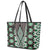 Green Aotearoa Tukutuku and Poutama Motif Leather Tote Bag