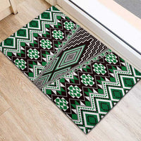 Green Aotearoa Tukutuku and Poutama Motif Rubber Doormat LT03 - Polynesian Pride