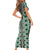 Green Aotearoa Tukutuku and Poutama Motif Short Sleeve Bodycon Dress