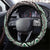 Green Aotearoa Tukutuku and Poutama Motif Steering Wheel Cover