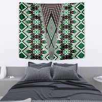 Green Aotearoa Tukutuku and Poutama Motif Tapestry LT03 - Polynesian Pride