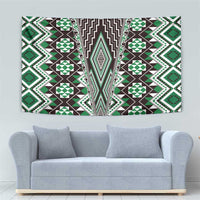 Green Aotearoa Tukutuku and Poutama Motif Tapestry LT03 - Polynesian Pride