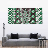 Green Aotearoa Tukutuku and Poutama Motif Tapestry LT03 - Polynesian Pride