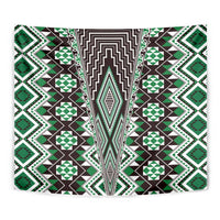 Green Aotearoa Tukutuku and Poutama Motif Tapestry LT03 - Polynesian Pride