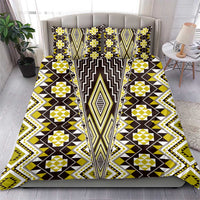 Yellow Aotearoa Tukutuku and Poutama Motif Bedding Set LT03 - Polynesian Pride