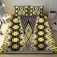 Yellow Aotearoa Tukutuku and Poutama Motif Bedding Set LT03 - Polynesian Pride