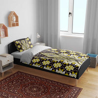 Yellow Aotearoa Tukutuku and Poutama Motif Bedding Set LT03 - Polynesian Pride