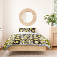 Yellow Aotearoa Tukutuku and Poutama Motif Bedding Set LT03 - Polynesian Pride