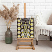 Yellow Aotearoa Tukutuku and Poutama Motif Canvas Wall Art LT03 - Polynesian Pride