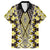 Yellow Aotearoa Tukutuku and Poutama Motif Family Matching Long Sleeve Bodycon Dress and Hawaiian Shirt