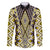 Yellow Aotearoa Tukutuku and Poutama Motif Family Matching Long Sleeve Bodycon Dress and Hawaiian Shirt