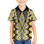 Yellow Aotearoa Tukutuku and Poutama Motif Family Matching Short Sleeve Bodycon Dress and Hawaiian Shirt