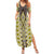 Yellow Aotearoa Tukutuku and Poutama Motif Family Matching Summer Maxi Dress and Hawaiian Shirt