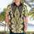 Yellow Aotearoa Tukutuku and Poutama Motif Hawaiian Shirt