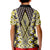 Yellow Aotearoa Tukutuku and Poutama Motif Kid Polo Shirt