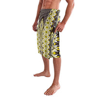 Yellow Aotearoa Tukutuku and Poutama Motif Lavalava LT03 - Polynesian Pride