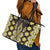 Yellow Aotearoa Tukutuku and Poutama Motif Leather Tote Bag