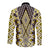 Yellow Aotearoa Tukutuku and Poutama Motif Long Sleeve Button Shirt