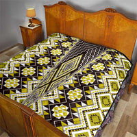 Yellow Aotearoa Tukutuku and Poutama Motif Quilt LT03 - Polynesian Pride