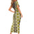 Yellow Aotearoa Tukutuku and Poutama Motif Short Sleeve Bodycon Dress