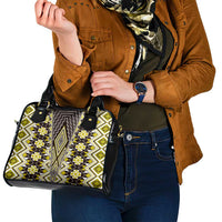 Yellow Aotearoa Tukutuku and Poutama Motif Shoulder Handbag LT03 - Polynesian Pride