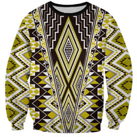 Yellow Aotearoa Tukutuku and Poutama Motif Sweatshirt LT03 Unisex Yellow - Polynesian Pride