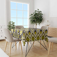 Yellow Aotearoa Tukutuku and Poutama Motif Tablecloth LT03 - Polynesian Pride