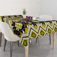 Yellow Aotearoa Tukutuku and Poutama Motif Tablecloth LT03 - Polynesian Pride