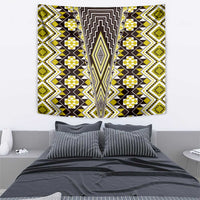 Yellow Aotearoa Tukutuku and Poutama Motif Tapestry LT03 - Polynesian Pride