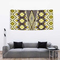 Yellow Aotearoa Tukutuku and Poutama Motif Tapestry LT03 - Polynesian Pride