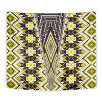 Yellow Aotearoa Tukutuku and Poutama Motif Tapestry LT03 - Polynesian Pride