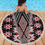 Red Aotearoa Tukutuku and Poutama Motif Beach Blanket