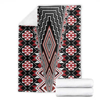 Red Aotearoa Tukutuku and Poutama Motif Blanket LT03 - Polynesian Pride