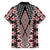 Red Aotearoa Tukutuku and Poutama Motif Family Matching Long Sleeve Bodycon Dress and Hawaiian Shirt