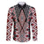 Red Aotearoa Tukutuku and Poutama Motif Family Matching Long Sleeve Bodycon Dress and Hawaiian Shirt