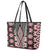 Red Aotearoa Tukutuku and Poutama Motif Leather Tote Bag