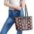 Red Aotearoa Tukutuku and Poutama Motif Leather Tote Bag