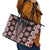 Red Aotearoa Tukutuku and Poutama Motif Leather Tote Bag