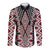 Red Aotearoa Tukutuku and Poutama Motif Long Sleeve Button Shirt