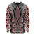 Red Aotearoa Tukutuku and Poutama Motif Long Sleeve Shirt