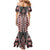 Red Aotearoa Tukutuku and Poutama Motif Mermaid Dress