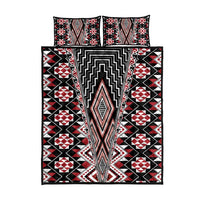 Red Aotearoa Tukutuku and Poutama Motif Quilt Bed Set LT03 - Polynesian Pride