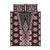 Red Aotearoa Tukutuku and Poutama Motif Quilt Bed Set