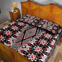 Red Aotearoa Tukutuku and Poutama Motif Quilt Bed Set LT03 - Polynesian Pride