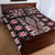 Red Aotearoa Tukutuku and Poutama Motif Quilt Bed Set