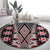 Red Aotearoa Tukutuku and Poutama Motif Round Carpet